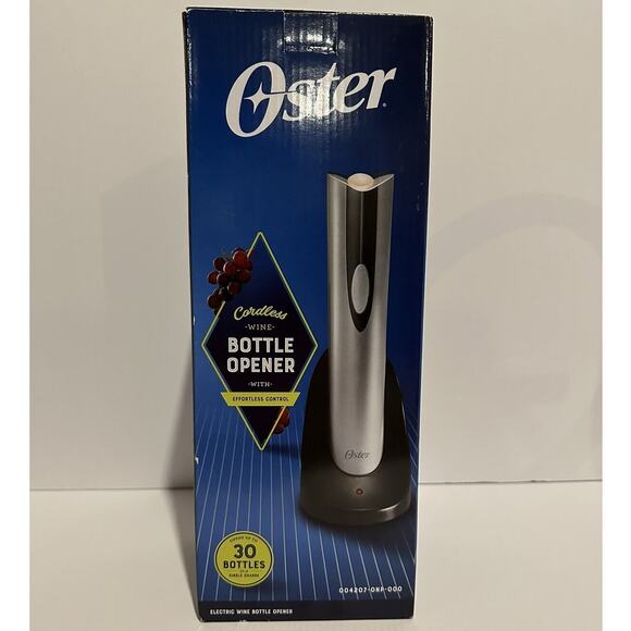 New In Box Oster Electric Wine Bottle Opener Corkscrew Cordless Rechargeable - Picture 1 of 6